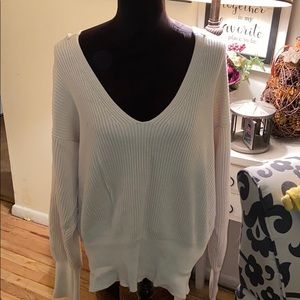 NWT oversized free people v neck ribbed sweater